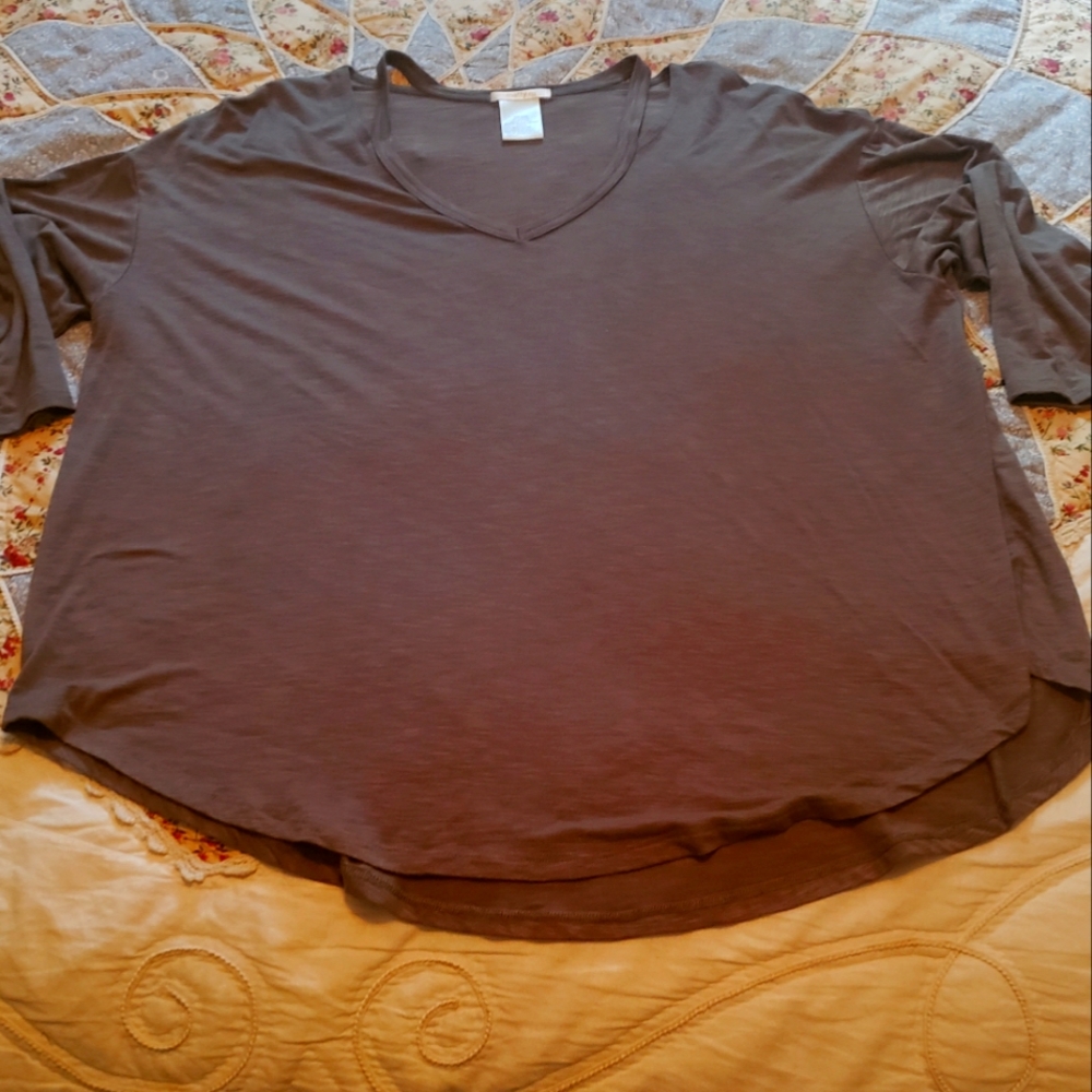 Plus size matty m grayish/green top